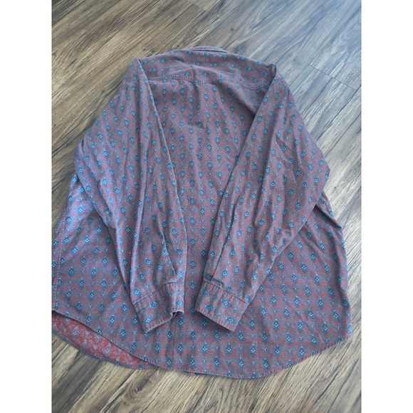 Vintage BANANA REPUBLIC Men's XL Western Snap Shirt Red Green Paisley - Picture 4 of 4